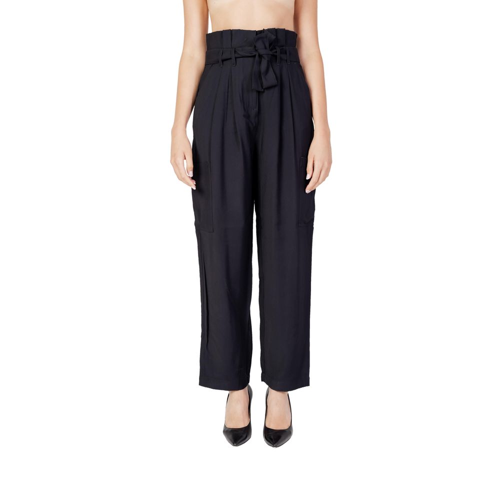 Vila Clothes Black Viscose Pant