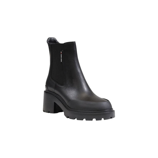 Tommy Hilfiger Jeans Black Leather Ankle