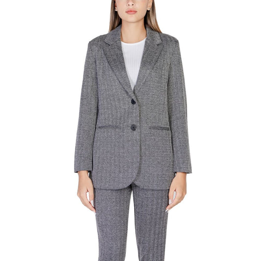 ICHI Black Polyester Blazer