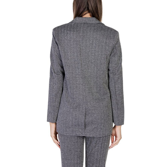 ICHI Black Polyester Blazer