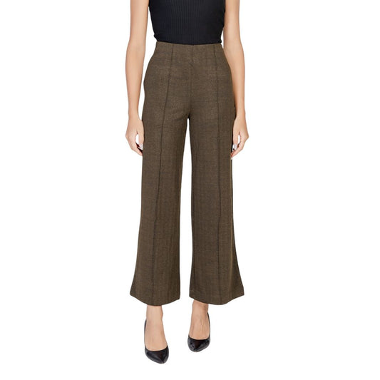 ICHI Green Polyester Pant