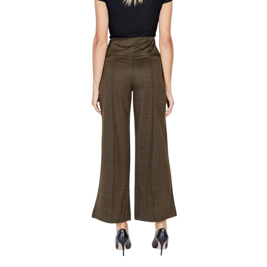 ICHI Green Polyester Pant