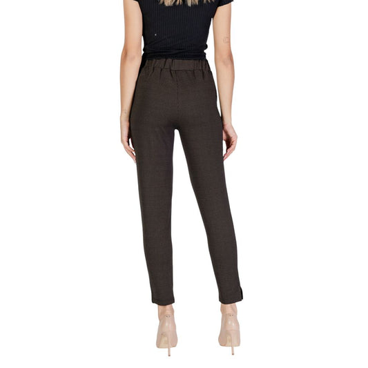 ICHI Brown Polyester Pant