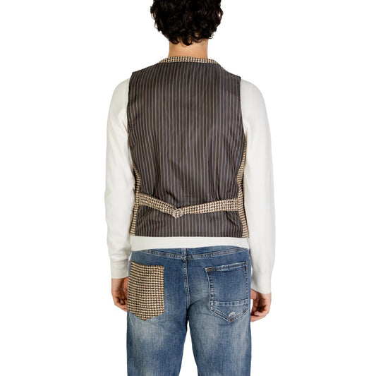 Gianni Lupo Beige Wool Waistcoat