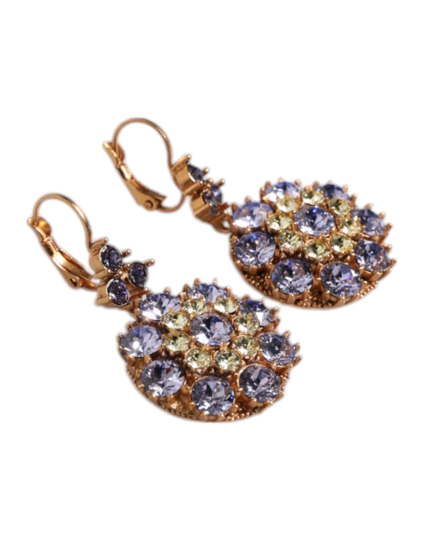 Earrings Brass Multicolor Floral Crystal Dangling Jewelry