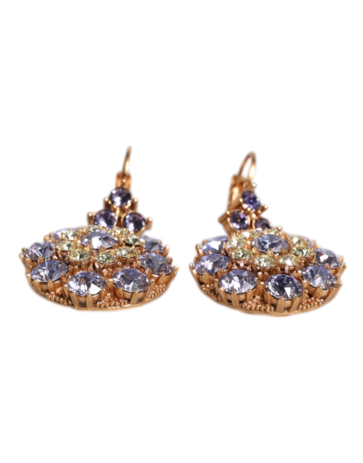 Earrings Brass Multicolor Floral Crystal Dangling Jewelry