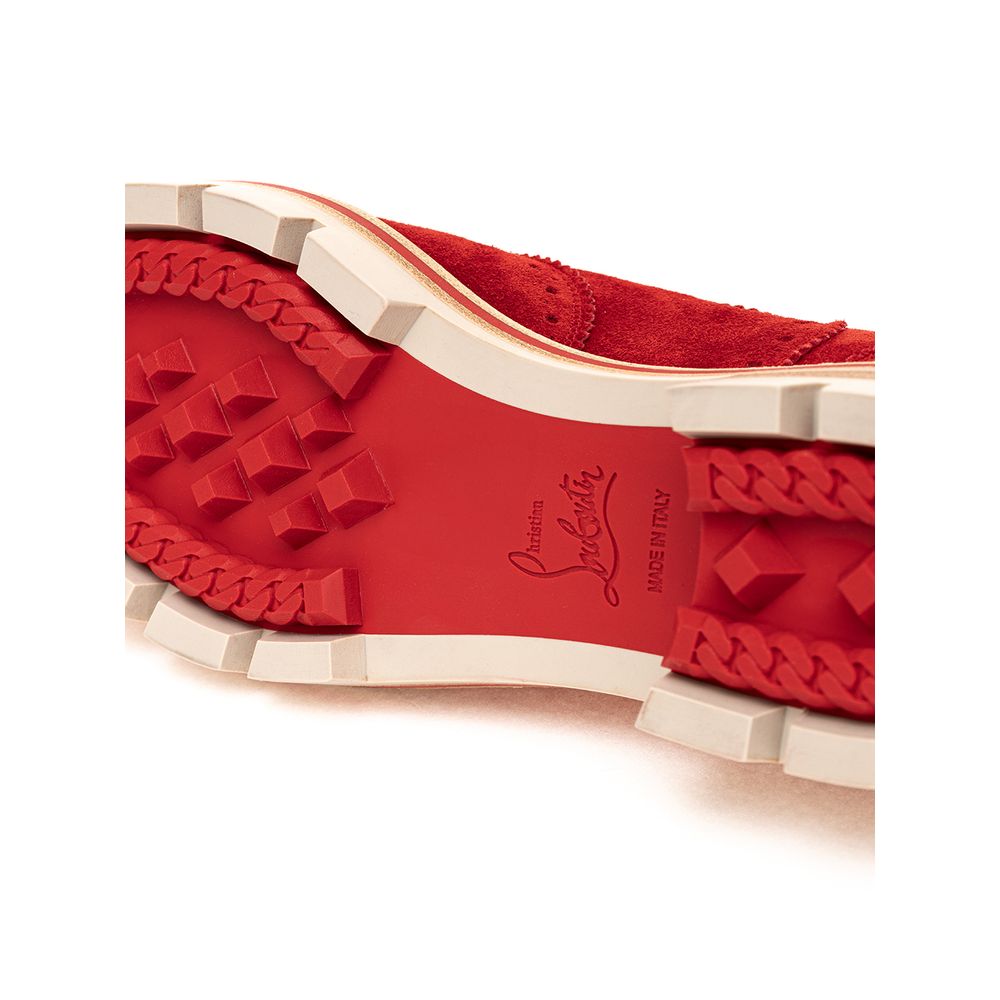 Christian Louboutin Red Suede Leather Oxfords And Derby