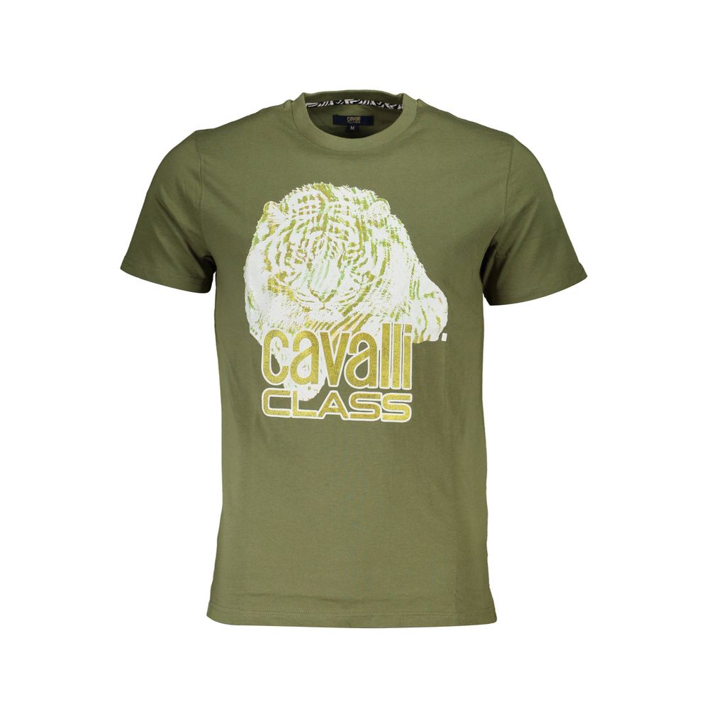 Cavalli Class Verde Cotton Men T-Shirt