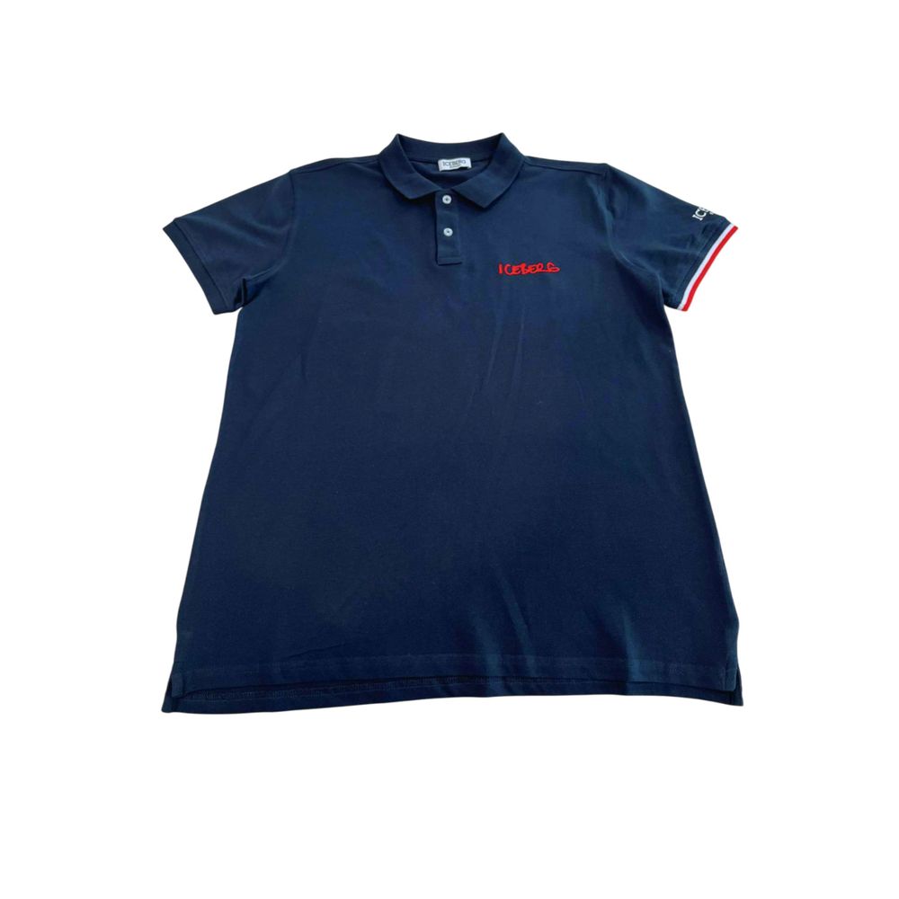Iceberg Blue Cotton Men's Polo Shirt