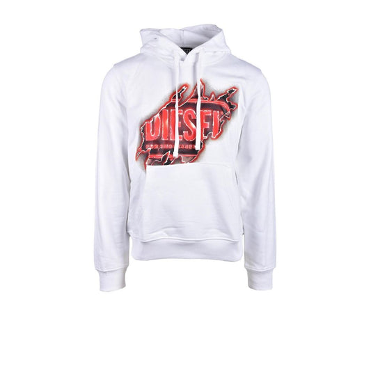 Diesel White Cotton Hoody