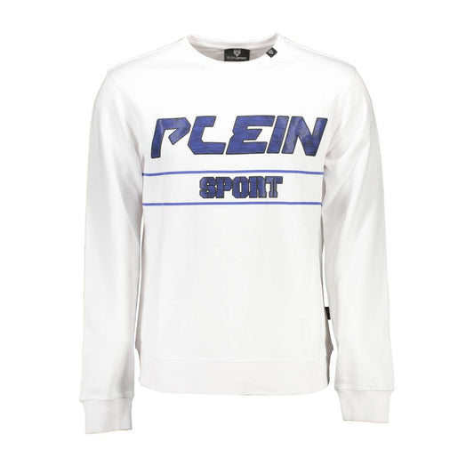 Plein Sport Bianco Cotton Men Sweatshirt