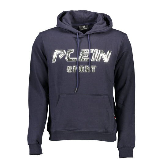 Plein Sport Blue Cotton Men's Hooded Sweatshirt