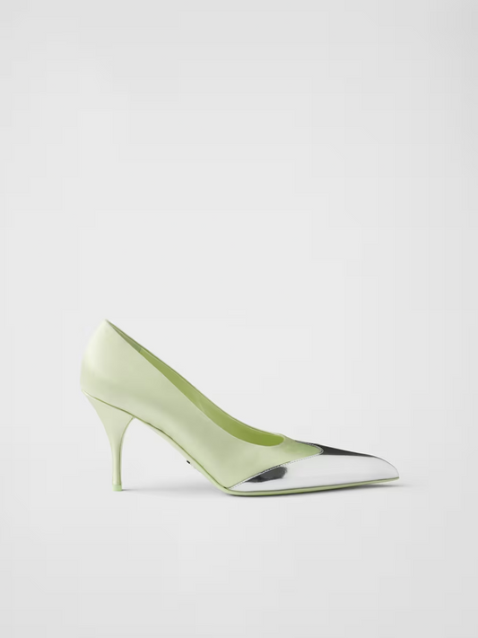 Satin And Metallic Leather Pumps