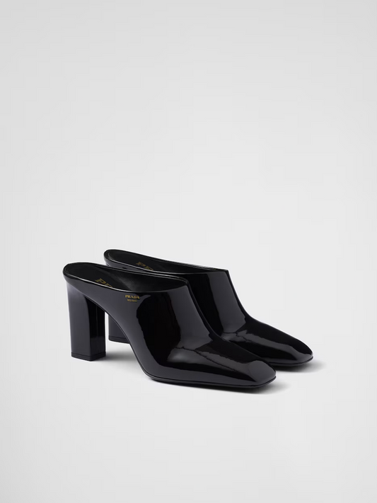 Patent leather heeled sandals