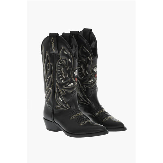 Embroidered VINTAGE Leather Texan Boots