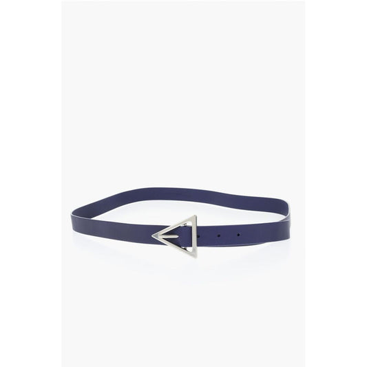 Solid Color Leather Belt with Triangle Buckle 25mm