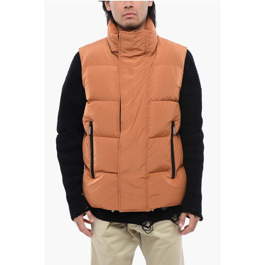 Sleeveless Down Jacket with Logoed Velcro