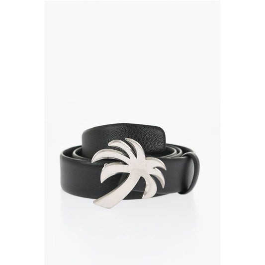 Leather Belt with Palm-Shaped Buckle 35mm
