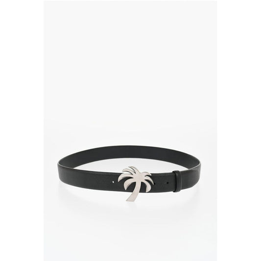 Leather Belt with Palm-Shaped Buckle 35mm