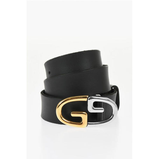 Leather Belt Belt with Monogram Buckle 35mm