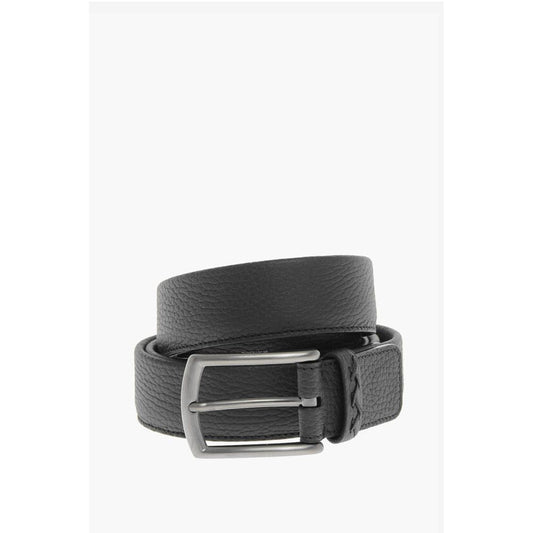 Metal Buckle Textured Leather Belt