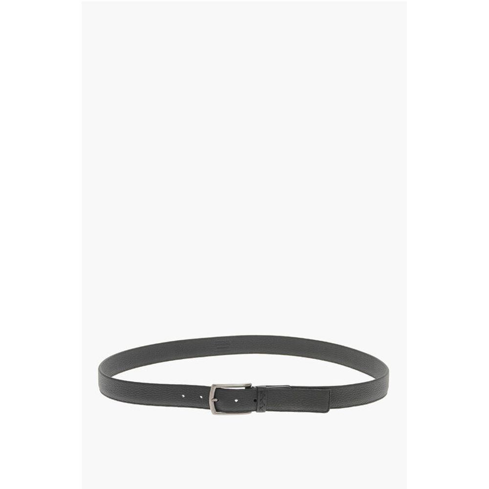 Metal Buckle Textured Leather Belt