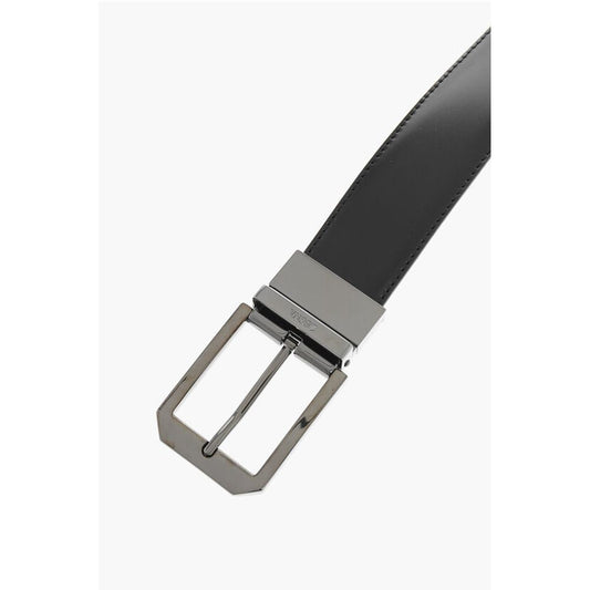 Leather and Textured Leather Reversible Belt
