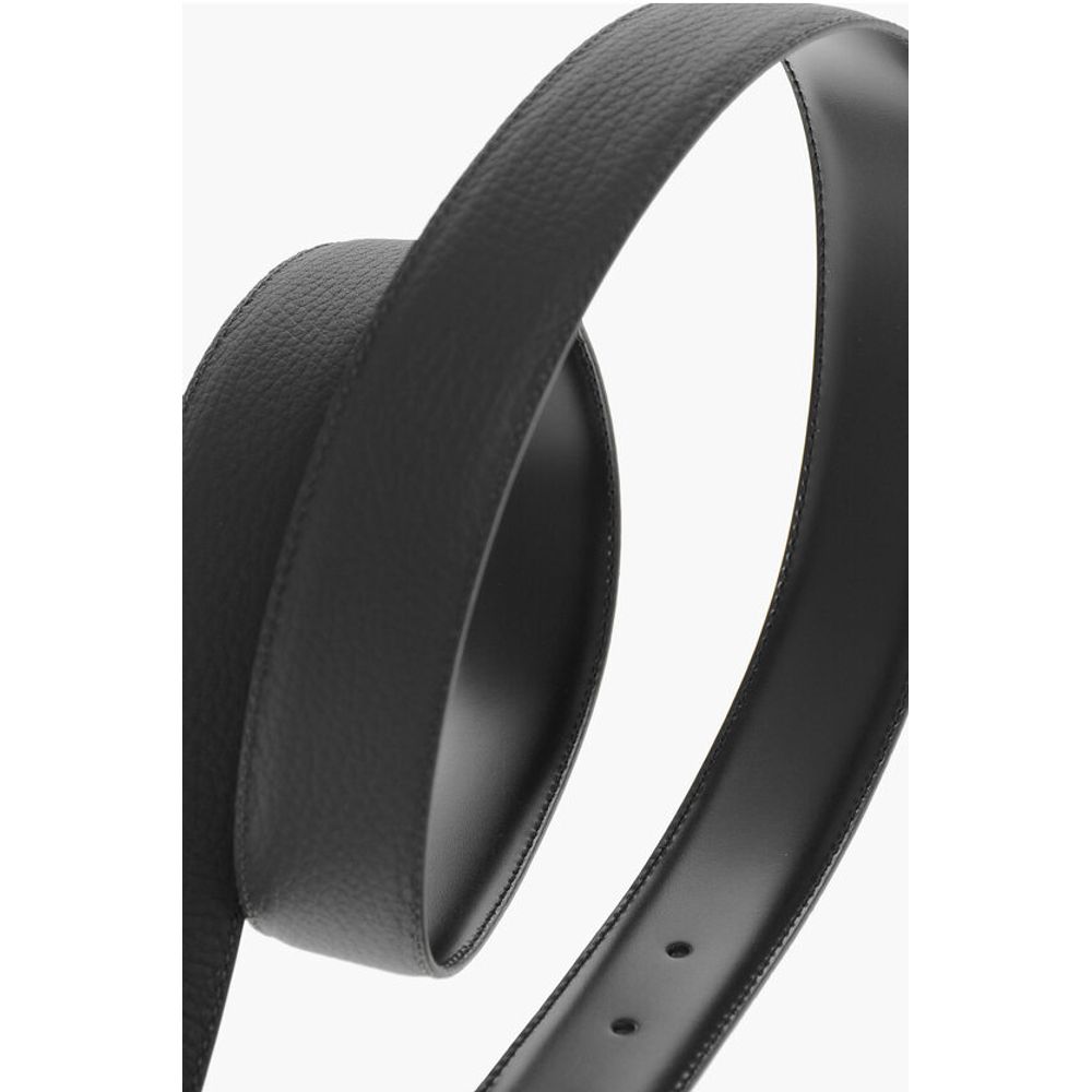 Leather and Textured Leather Reversible Belt
