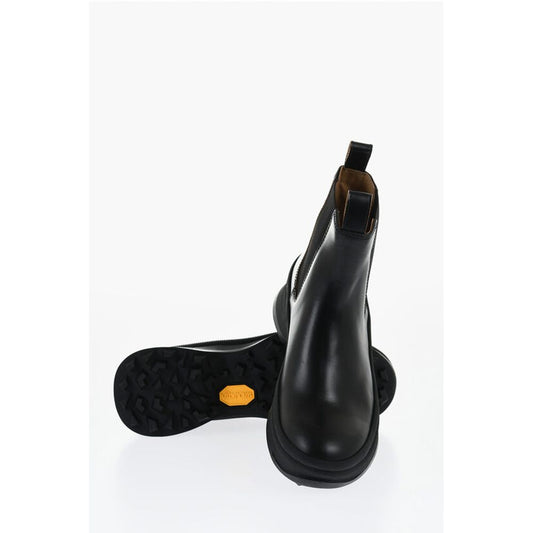 Leather Chelsea Booties With Vibram Sole