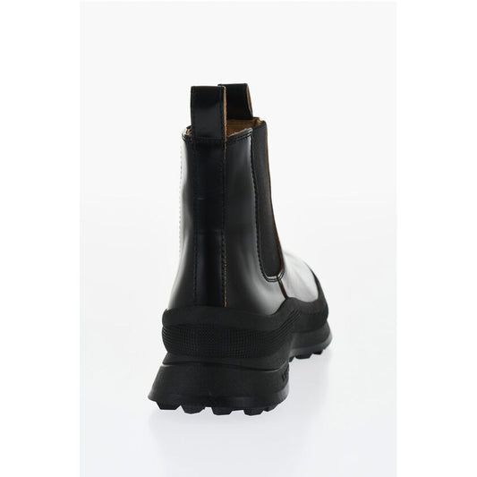 Leather Chelsea Booties With Vibram Sole
