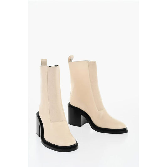 Leather Bootie With Stretchy Insert Heel 8 cm