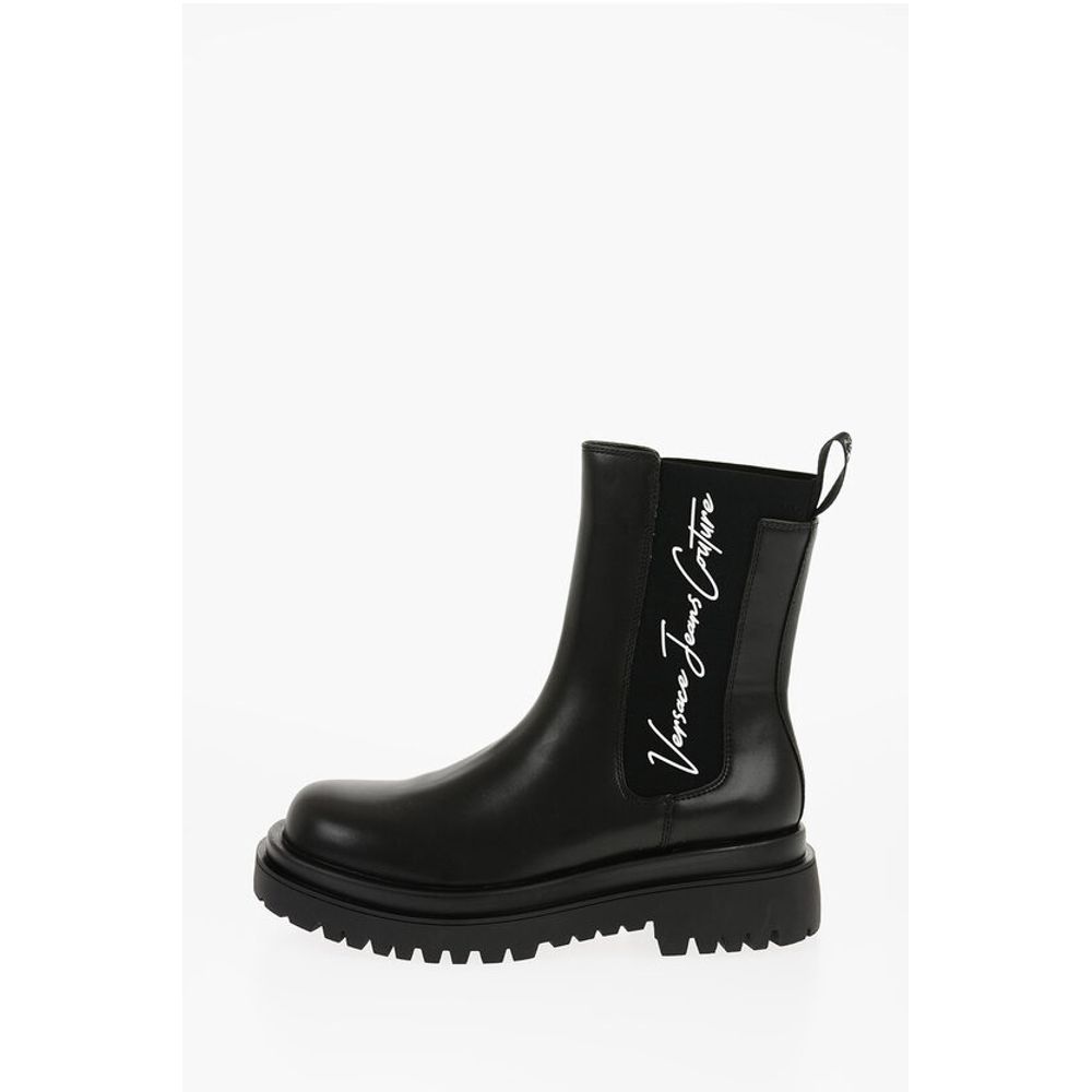 JEANS COUTURE Faux Leather DREW Chelsea Boots with Contrasti