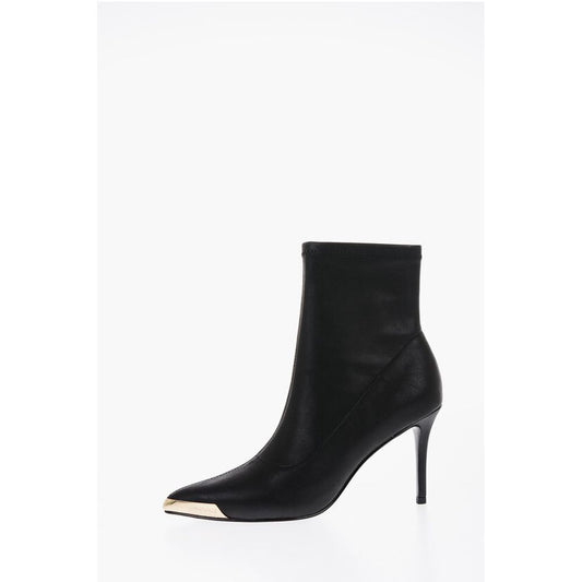 JEANS COUTURE Faux Leather Point Toe Booties 8cm