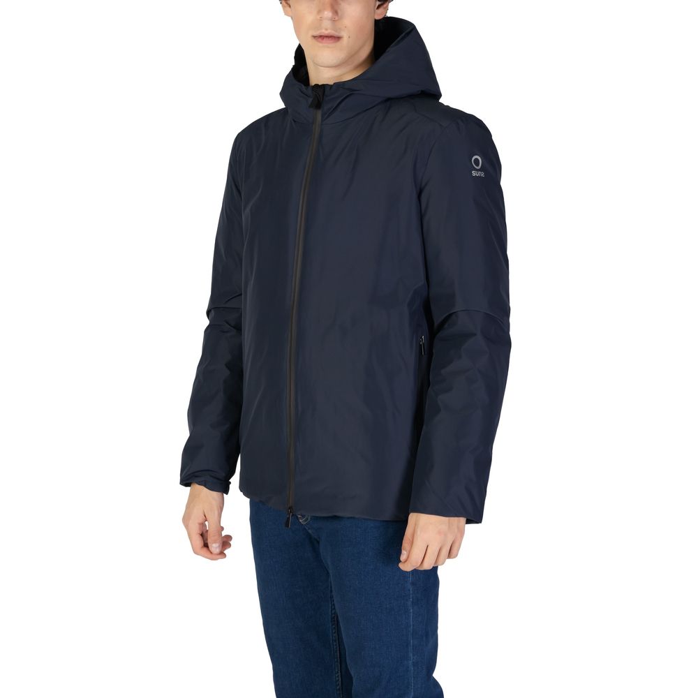 Suns Blue Polyester Jackets & Coat