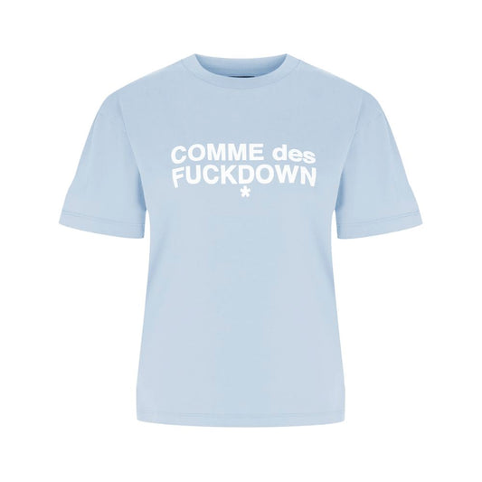 Comme Des Fuckdown Blue Cotton Tops & T-Shirt