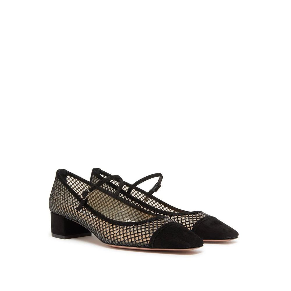 Aquazzura Mayor Crystals Mesh Pumps 35