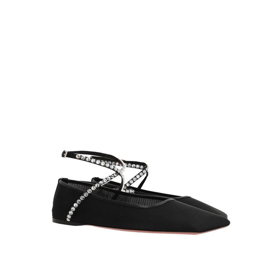 Amina Muaddi Mesh Crystal Ballerina Flats