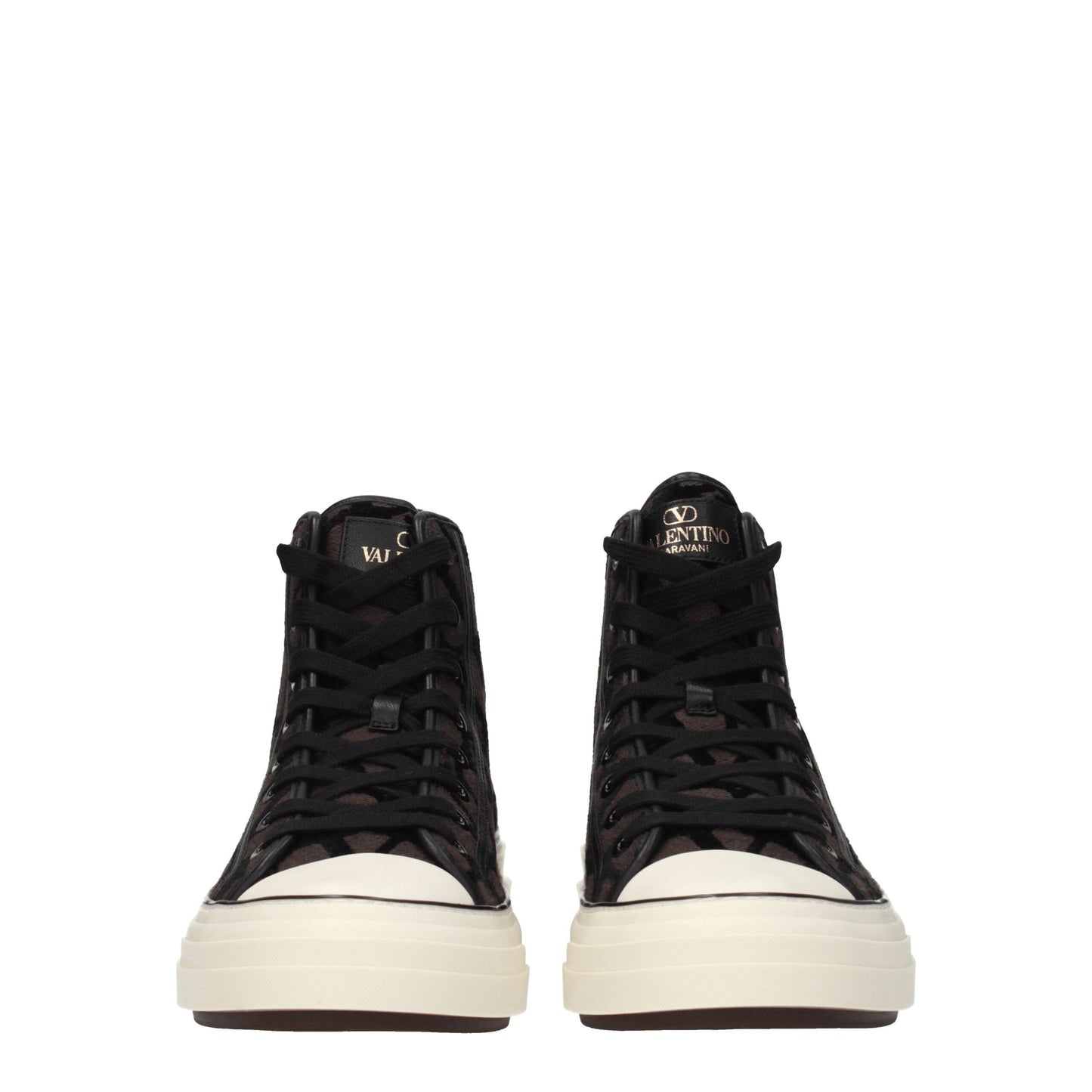 Valentino Garavani Brown Fabric High Top Sneakers