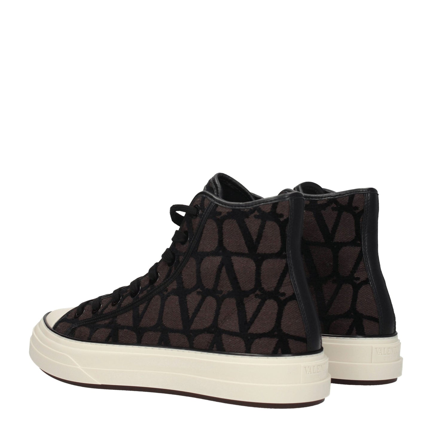 Valentino Garavani Brown Fabric High Top Sneakers