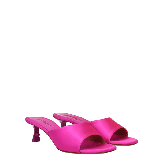 Off-White Pink Satin Stiletto Heels Sandals
