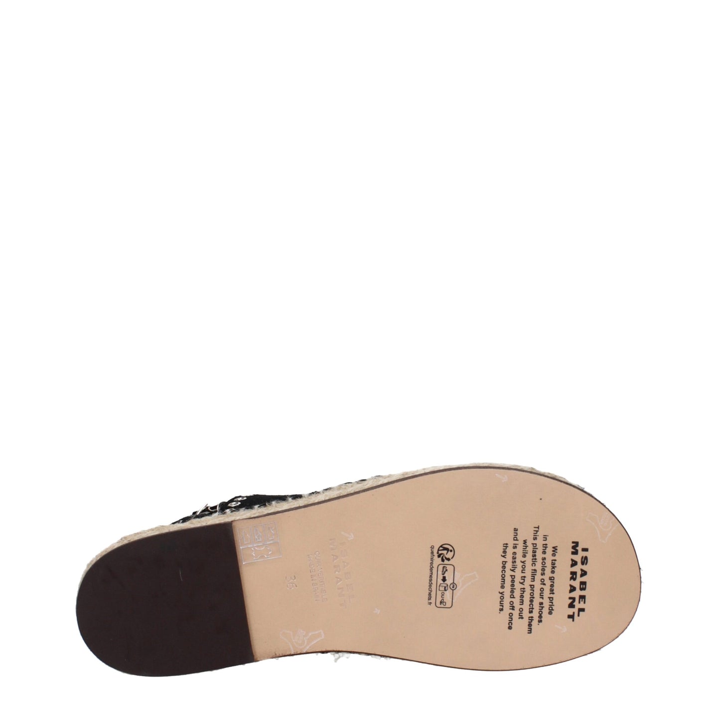 Isabel Marant Black Leather Flat Sandals