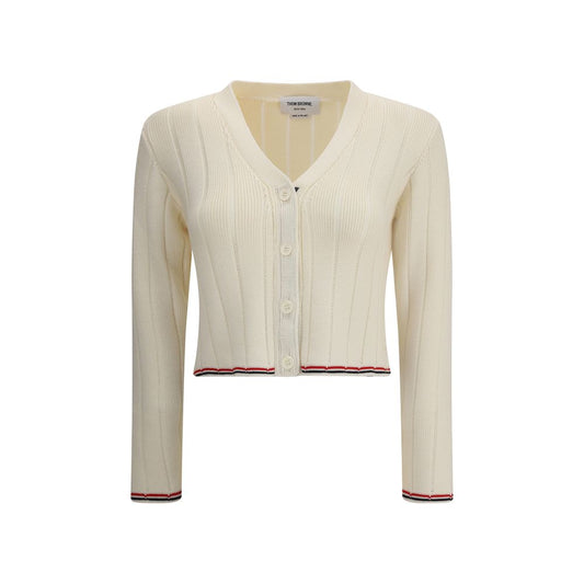 Thom Browne Ladder Full Needle Rib Stitch V Neck Car
