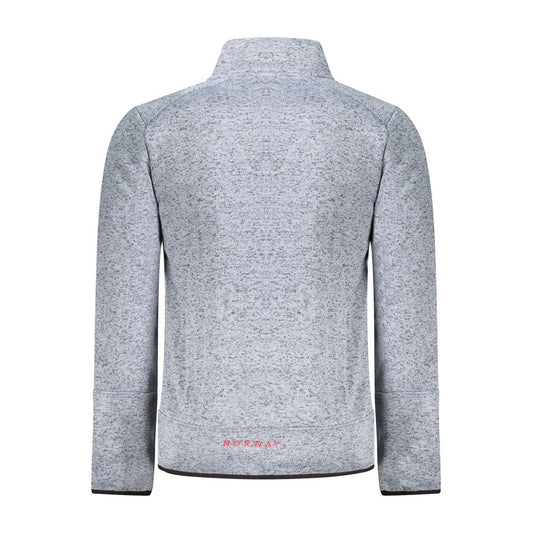 Norway 1963 Blue Polyester Men Sweater With Pockets and Zipper Detail