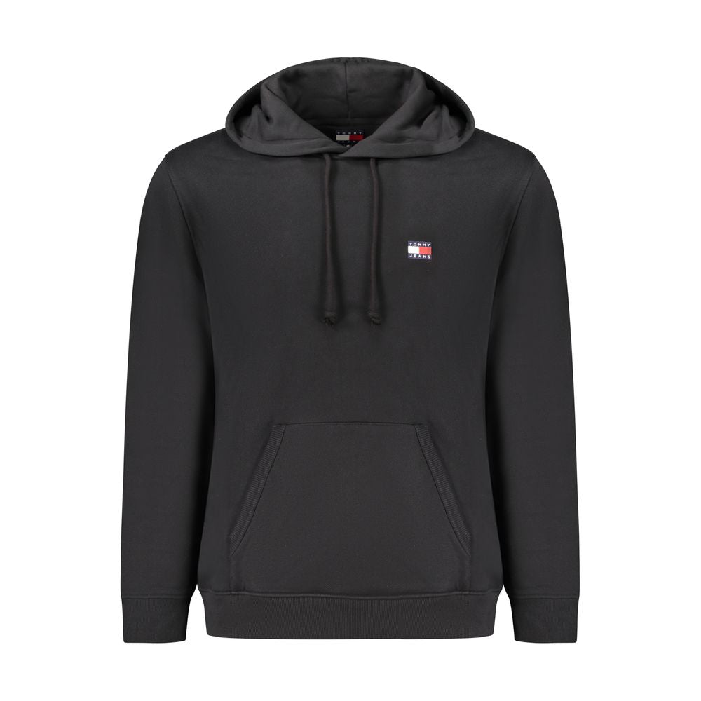 Tommy Hilfiger "Black Cotton Men Sweater with Central Pocket"