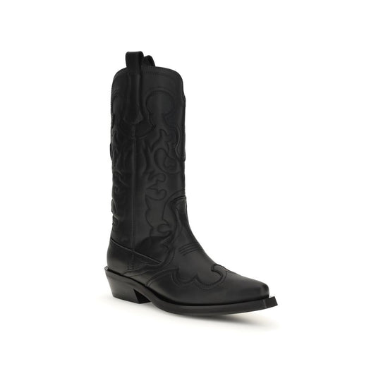 Ganni Embroidered Western Boots