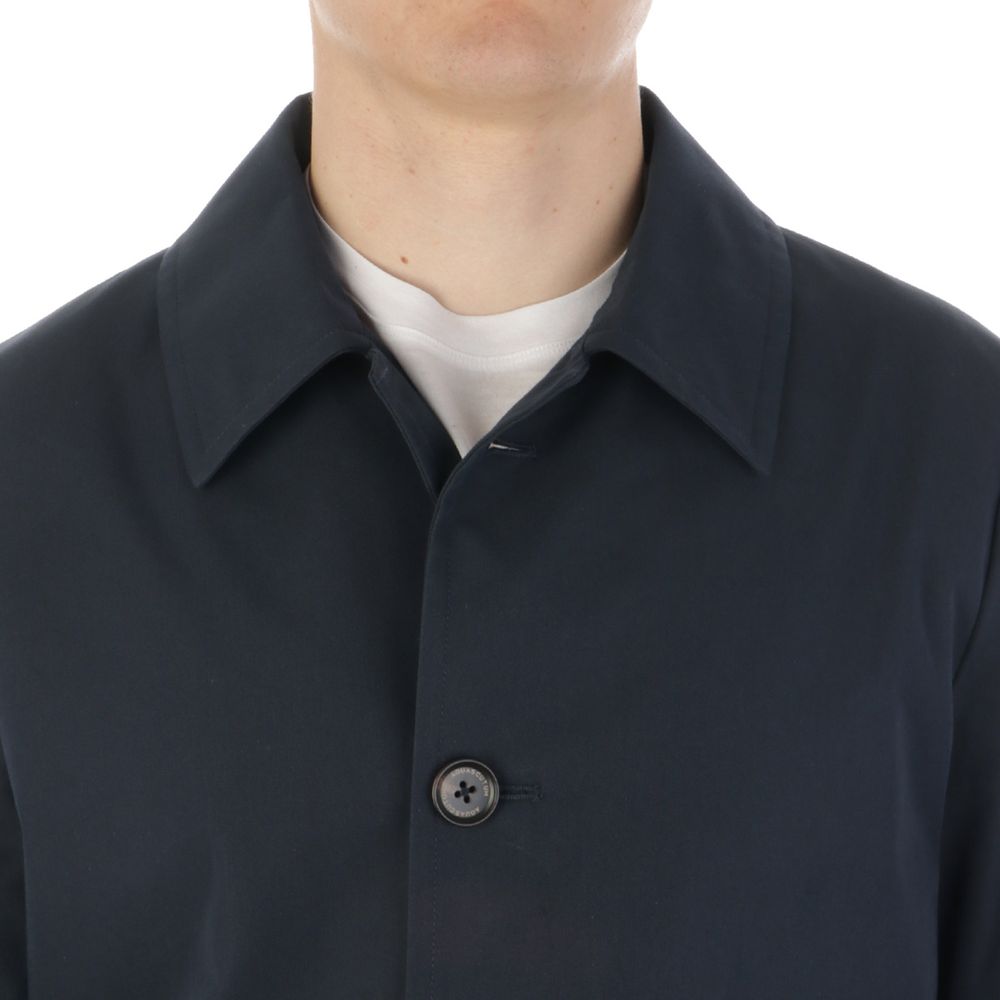 Aquascutum Blue Cotton Men's Trench Coat