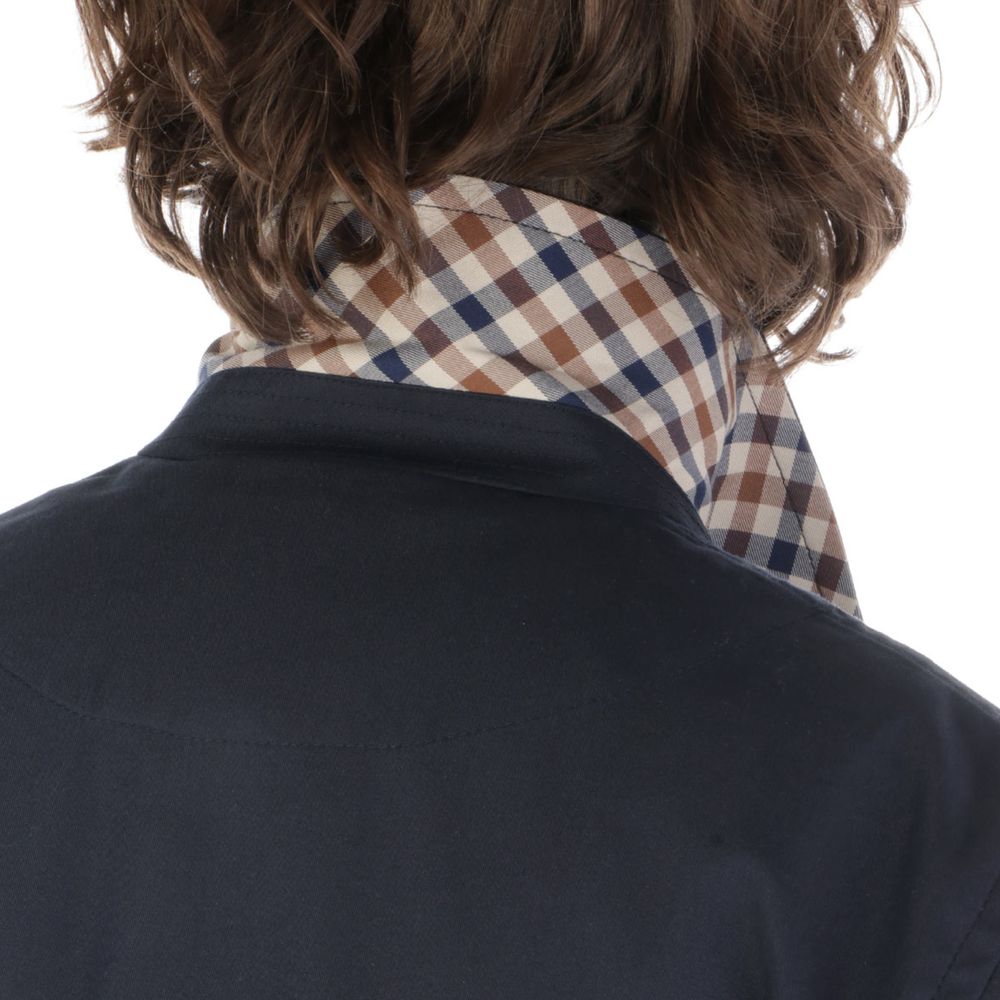 Aquascutum Blue Cotton Men's Raincoat