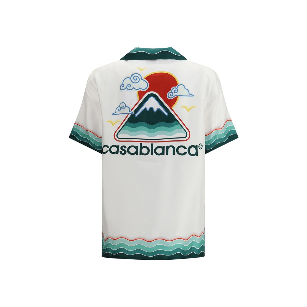 Casablanca White Silk Pattern Shirt