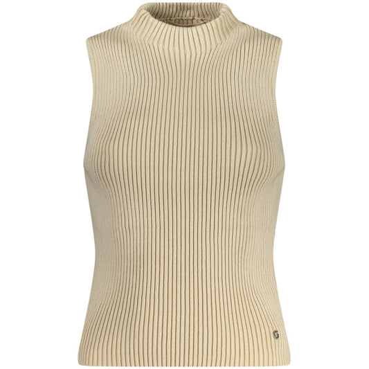 Guess Jeans Beige Cotton Womens Tank Top