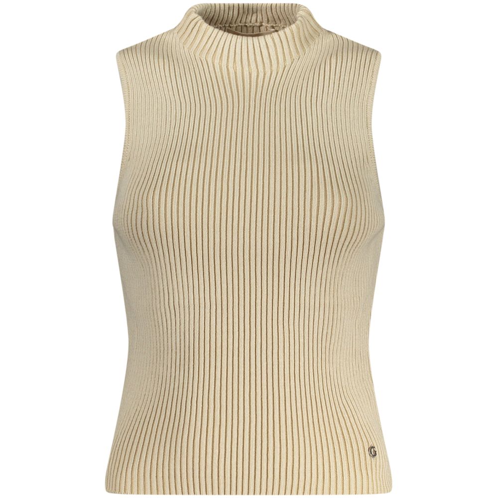 Guess Jeans Beige Cotton Womens Tank Top